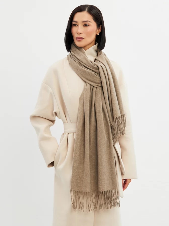 Палантин женский RH25-125-29 бежевый двусторонний