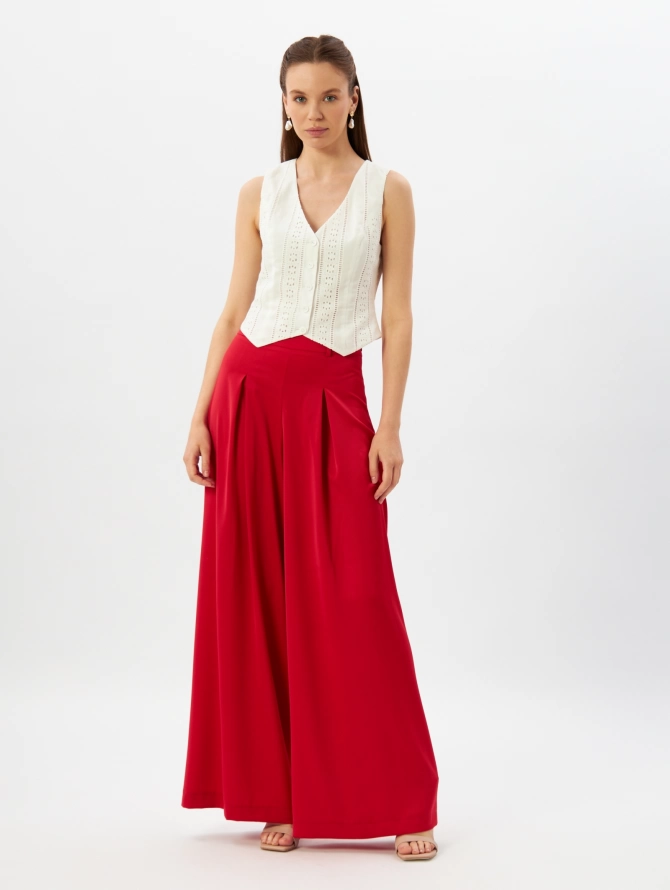 Брюки со складкой OD-949-1 красный