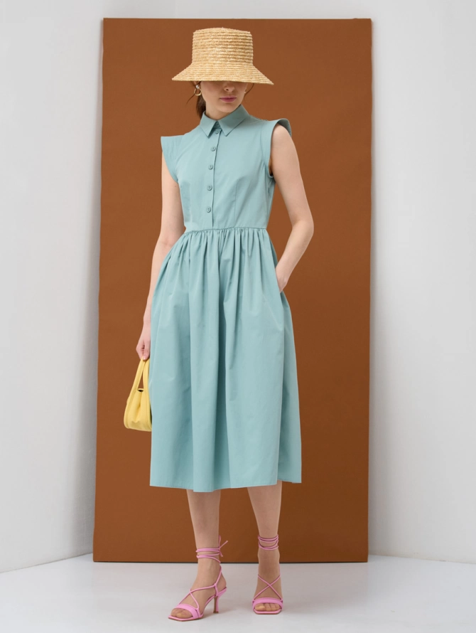 Платье хлопок OD-796-1 св.зеленое