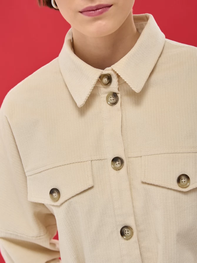 Куртка-рубашка оверсайз из вельвета