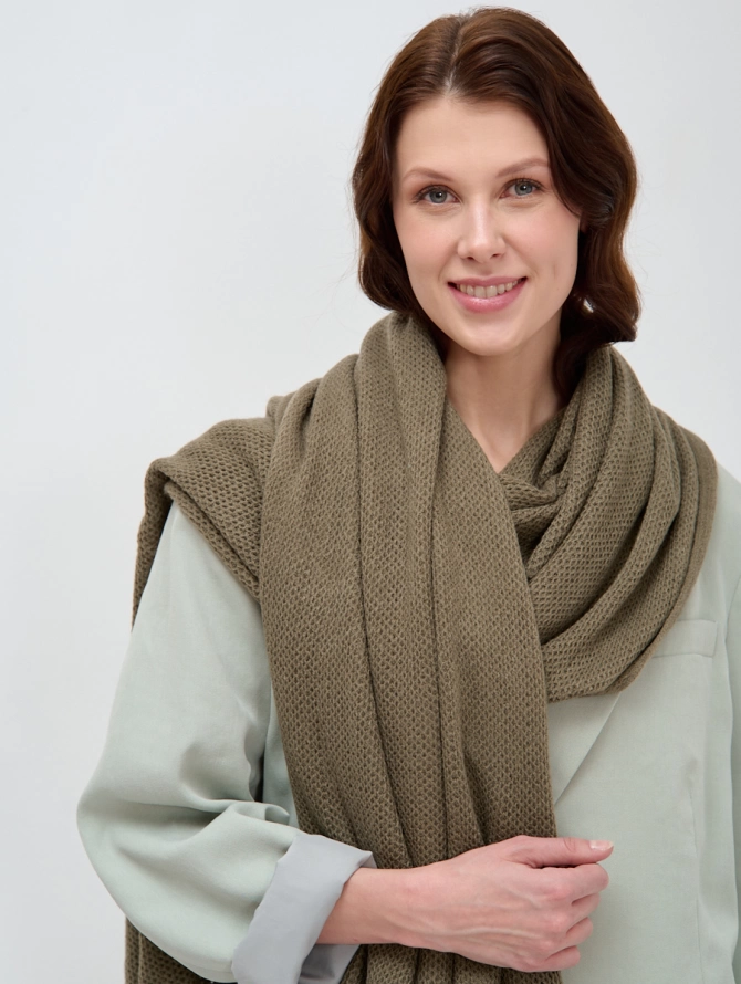 Палантин вязаный с бахромой GN-17-9