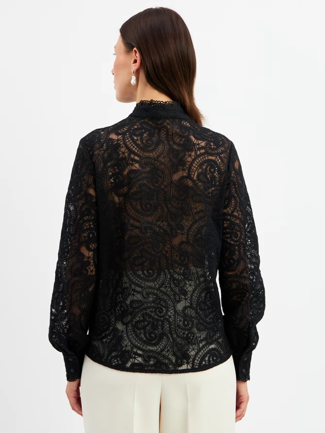Блузка из кружевной ткани OD-977-2 черный