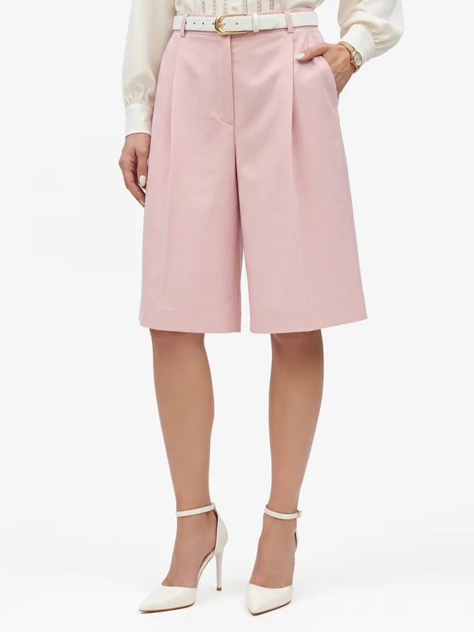 Бермуды из костюмной ткани OD-1037-2 розовый