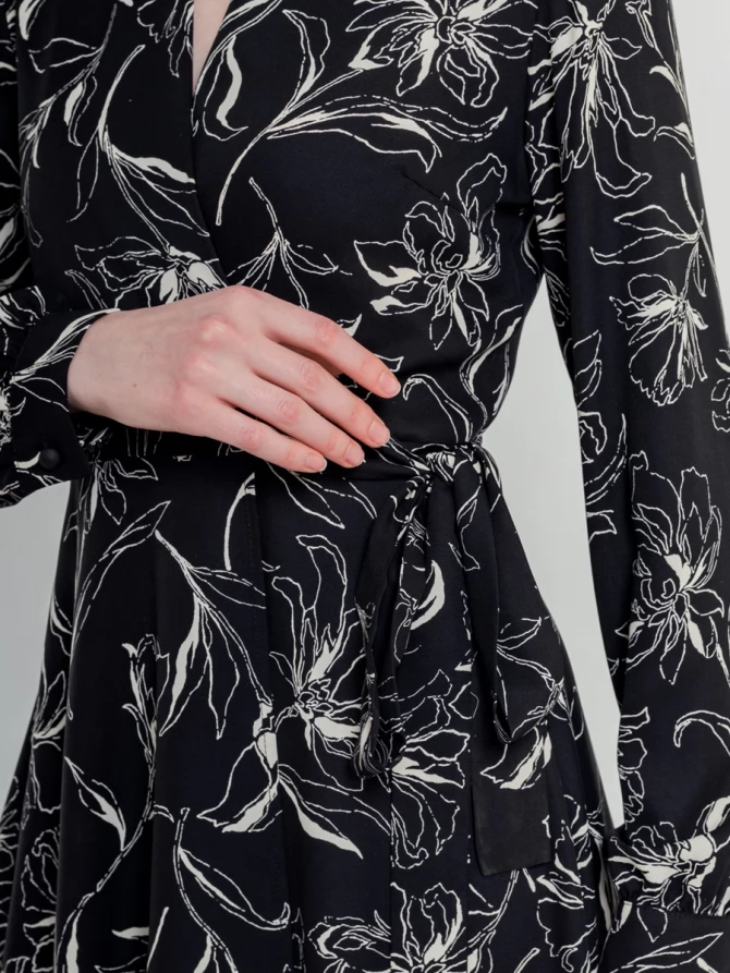 Платье на запах OD-810-2 черный