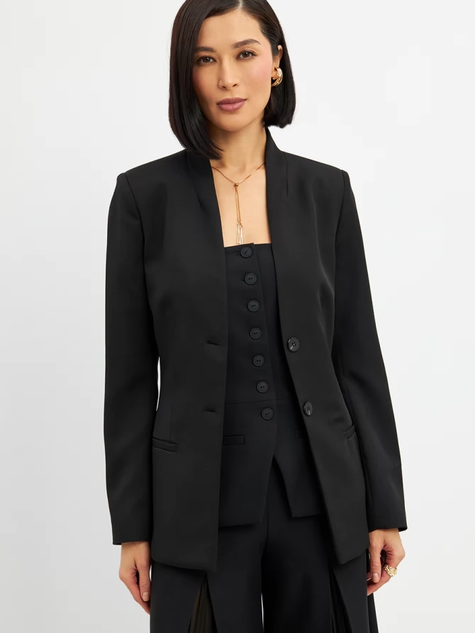 Жакет без воротника OD-876-1 черный