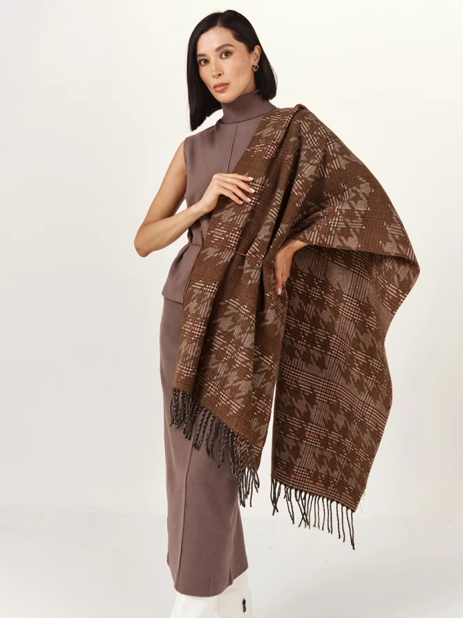 Палантин женский в клетку RH10-16-4