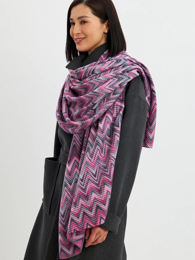 Палантин женский двусторонний с зигзагом