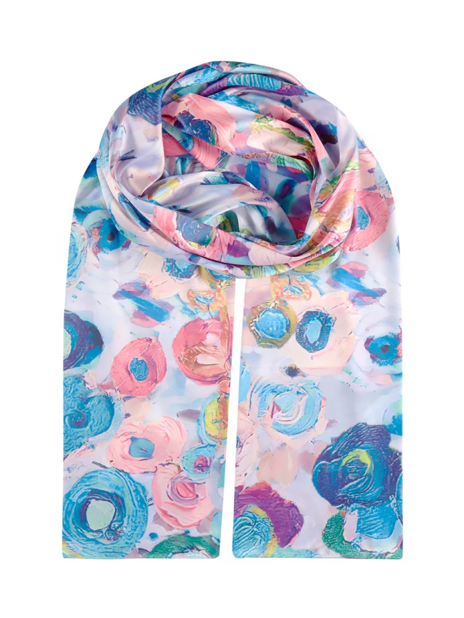 Палантин женский с авторским цветочным принтом KSH16-14510-2