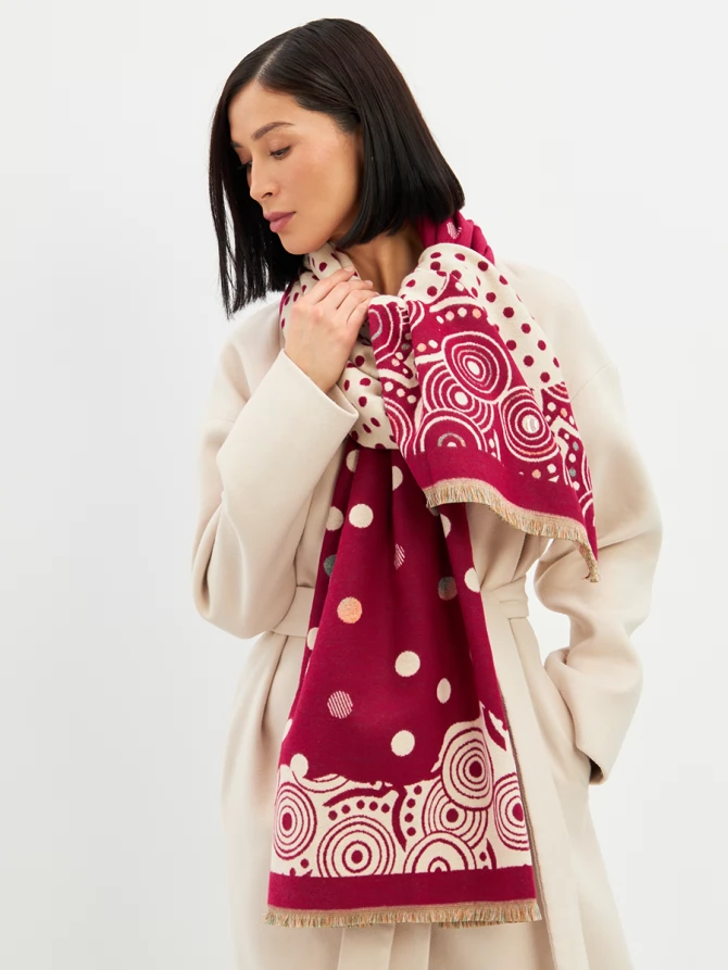 Палантин женский двусторонний с принтом