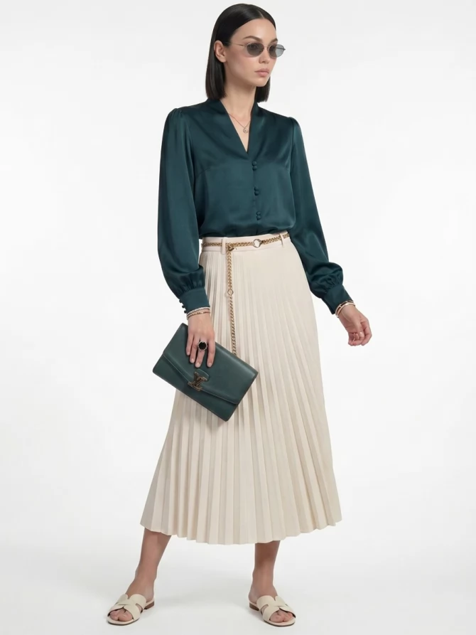 Блузка OD-735-18 бутылочный