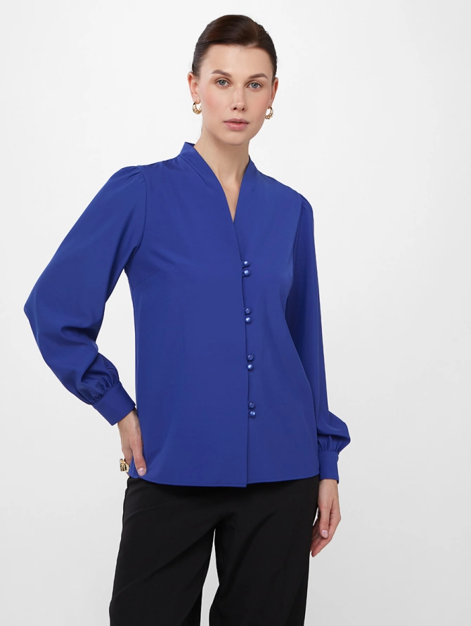 Блузка прямого силуэта электрик OD-735-12