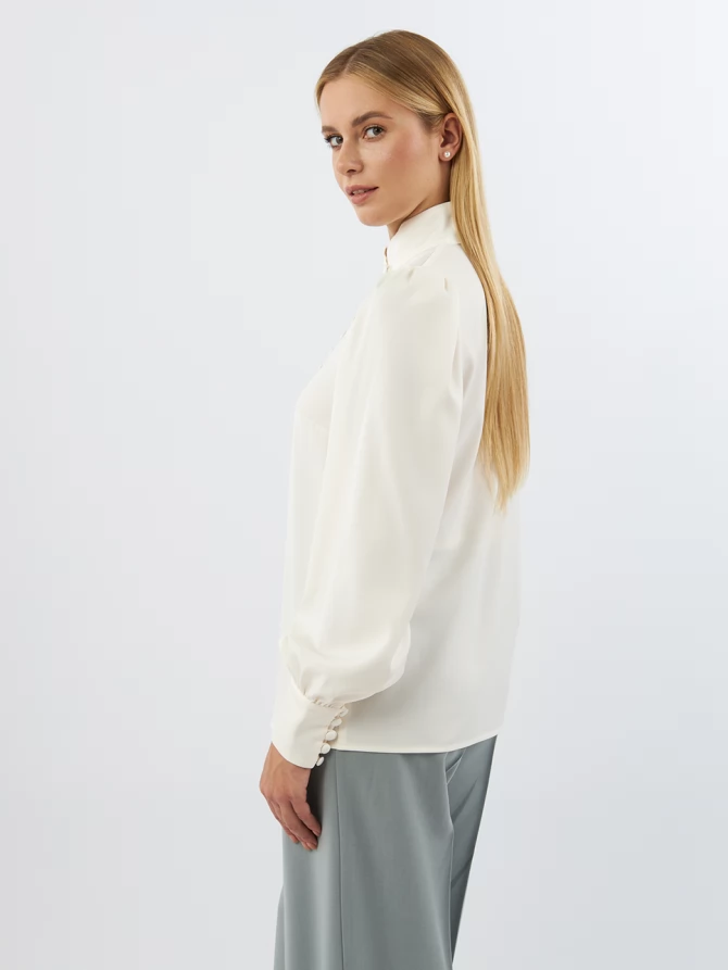 Блуза-косоворотка много пуговиц OD-550-16 сливочный