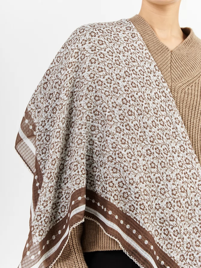 Платок двусторонний с дизайнерским принтом