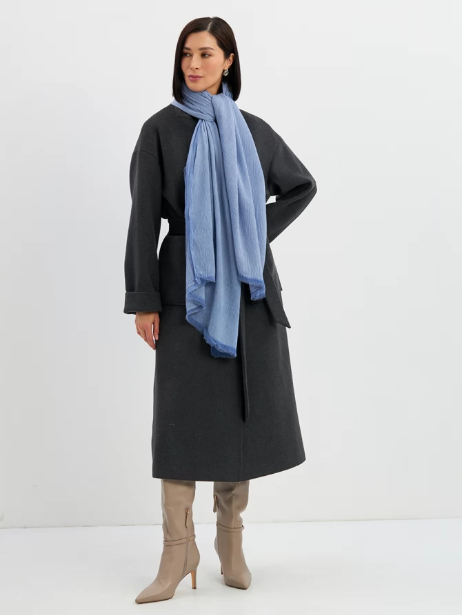 Палантин женский в небесно-голубом цвете