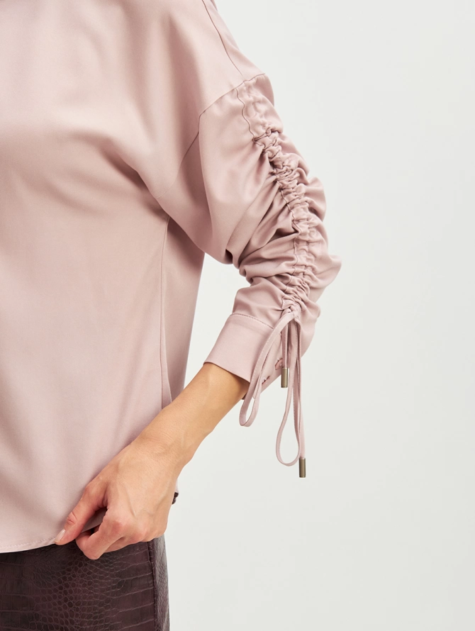 Блузка тонкая джинса пудра