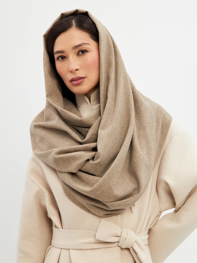 Палантин женский RH25-125-29 бежевый двусторонний