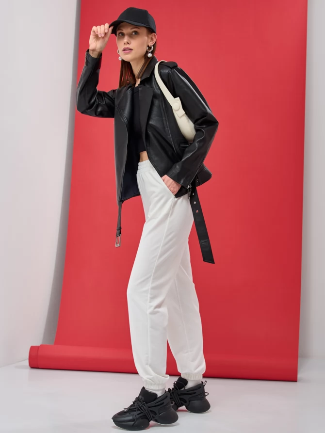 Брюки-джоггеры однотонные