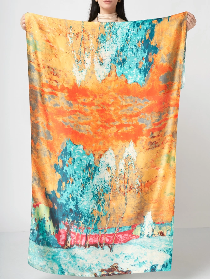 Палантин с художественным принтом