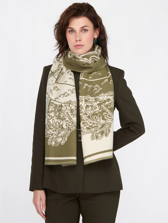 Палантин женский с двусторонним принтом