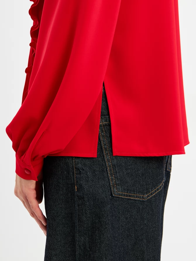 Блузка с рюшами OD-976-4 красный