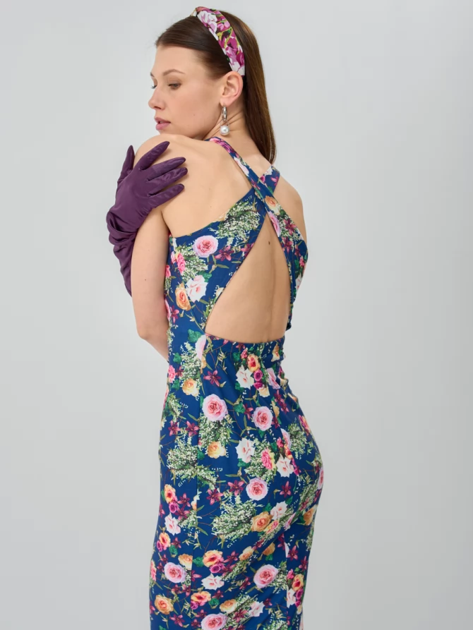 Платье с принтом масло