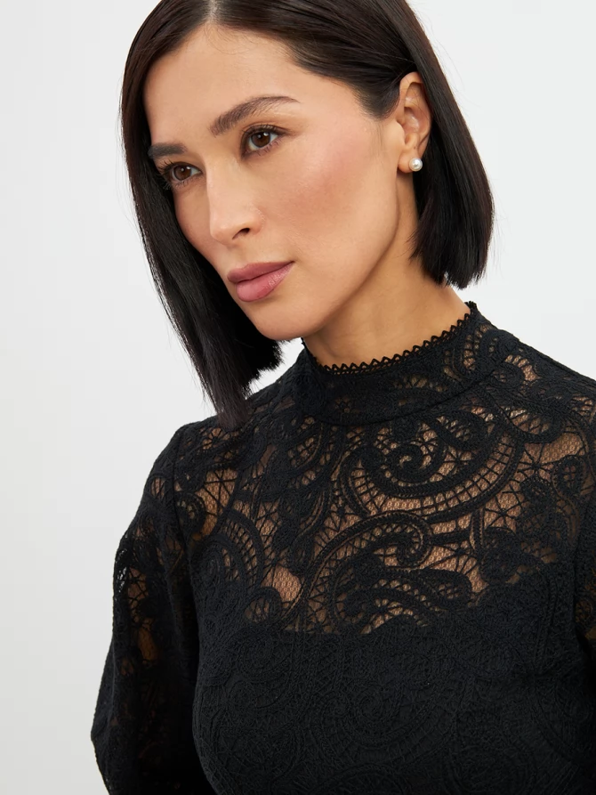 Блузка из кружева OD-969-2 черный