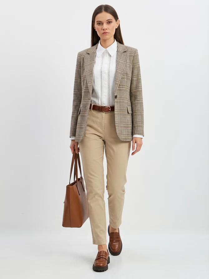 Блузка из хлопка со складками и кружевом OD-972-1 белый