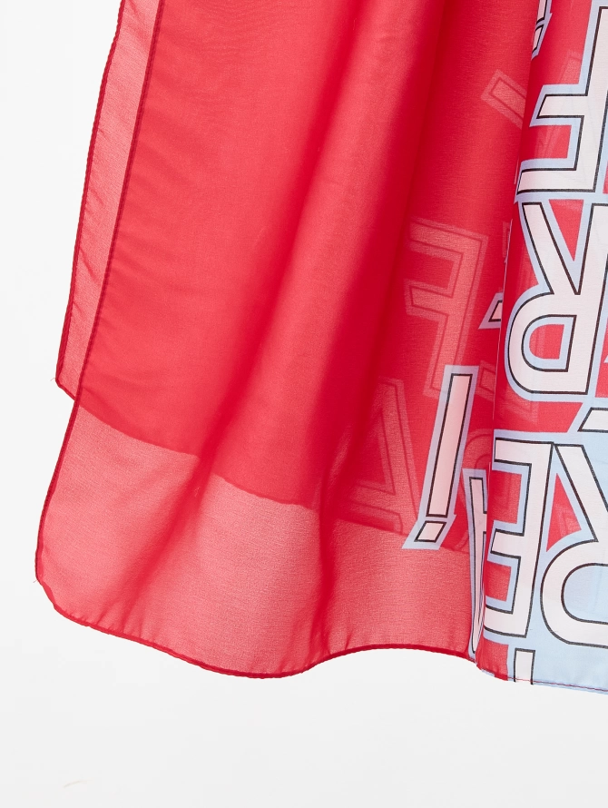 Палантин женский двусторонний арт-деко с атласной текстурой D2-1352-2