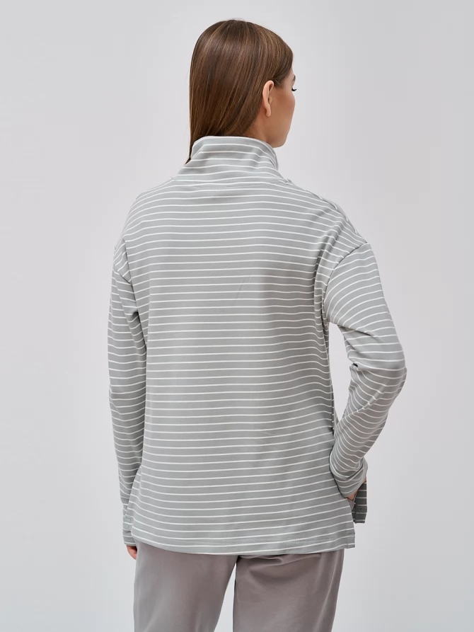 Лонгслив с принтом полоска с вырезами