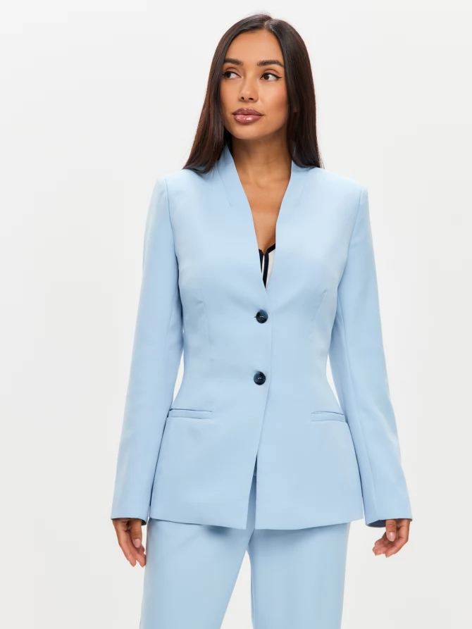 Брюки укороченные голубого цвета