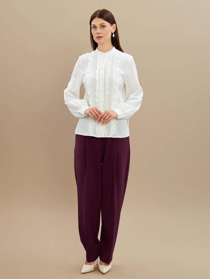 Блузка с рюшами OD-976-1 белый