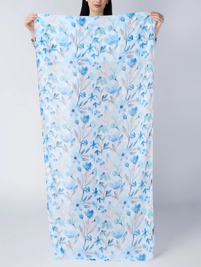 Палантин женский с цветочным принтом