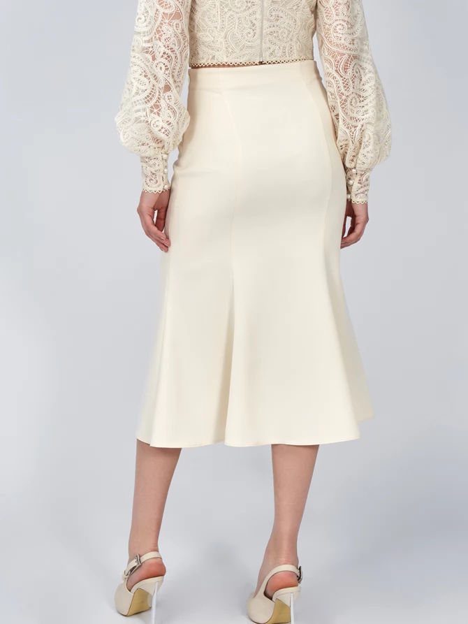 Юбка-годе костюмка OD-824-1 бежевый