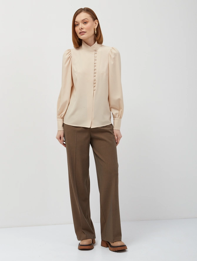 Блуза-косоворотка с асимметричной планкой