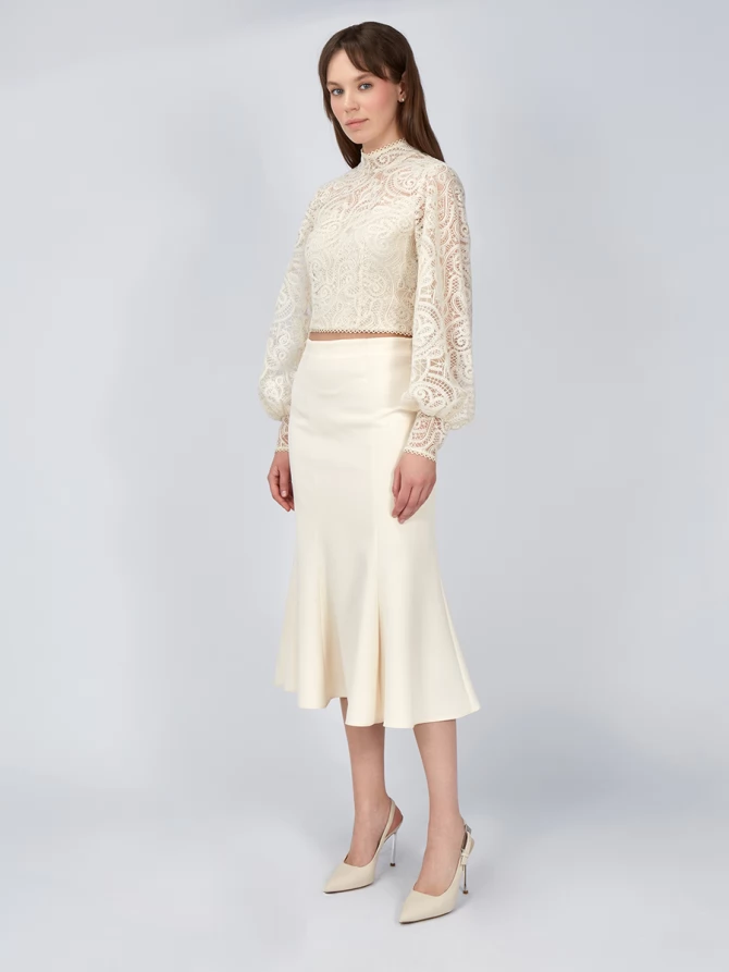 Юбка-годе костюмка OD-824-1 бежевый