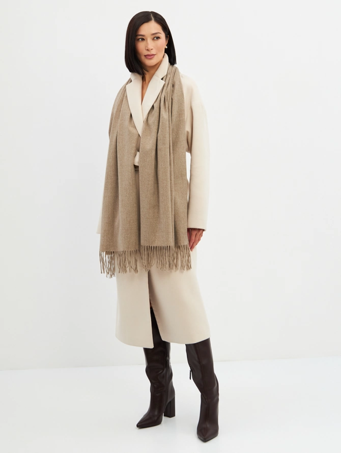 Палантин женский RH25-125-29 бежевый двусторонний