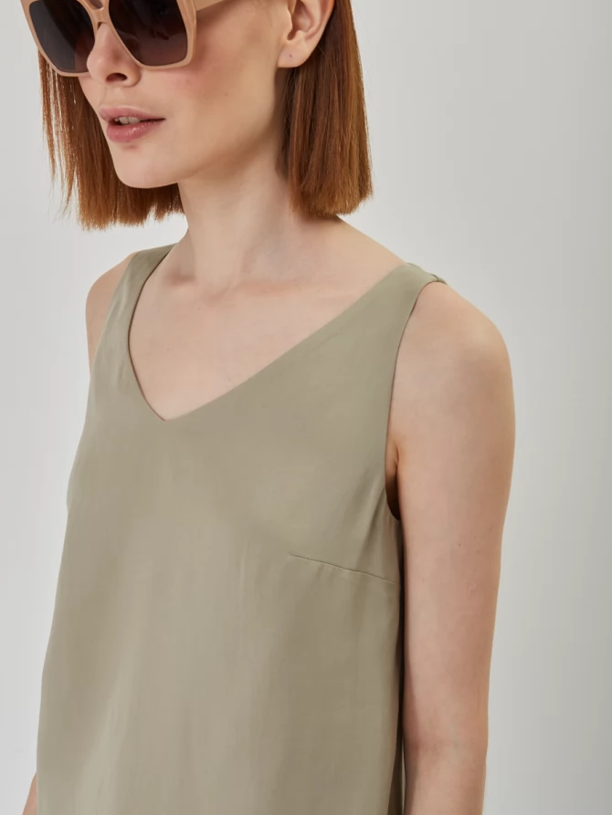 Топ из блузочной ткани 1331 OD-817-2 олива