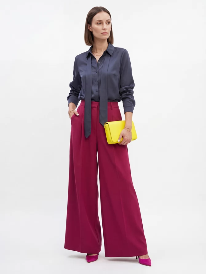 Блузка с галстуком графит