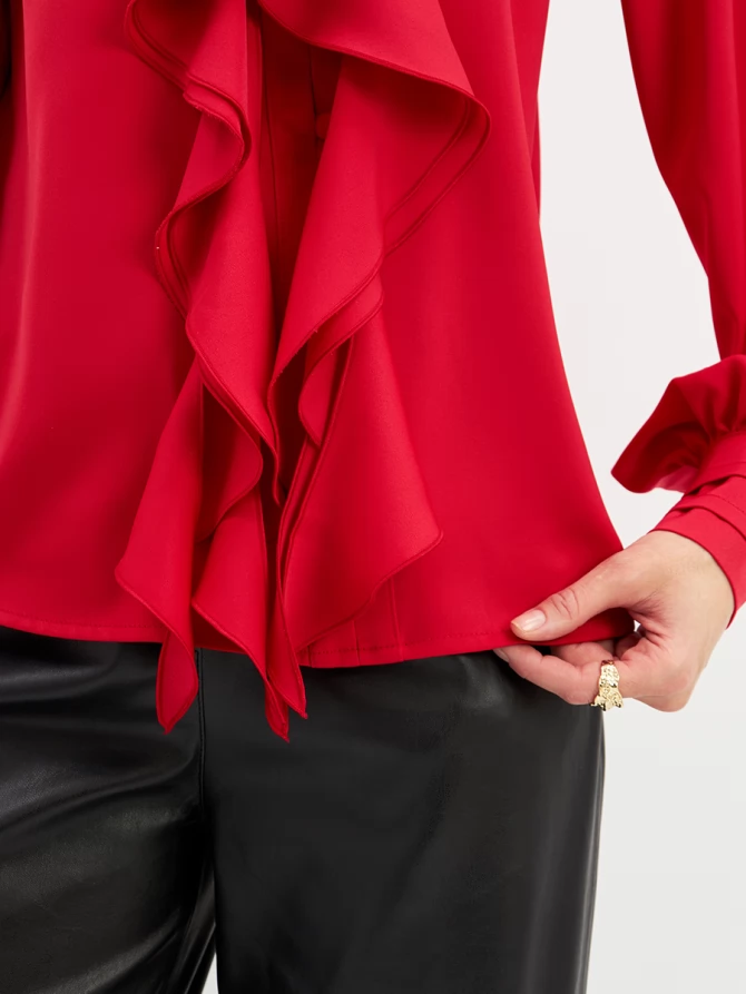 Блузка с отлетными рюшами OD-914-4 красный