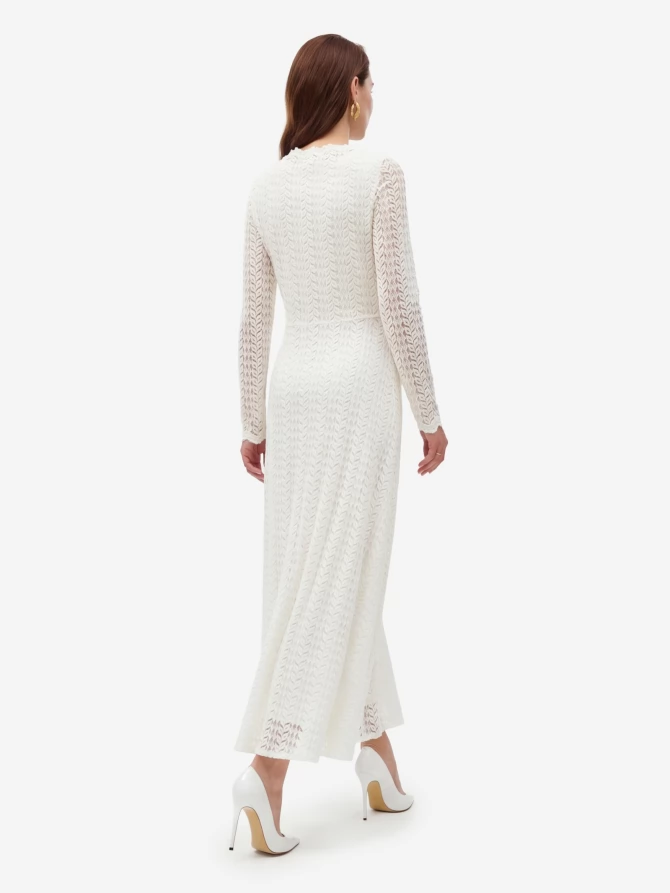 Платье из трикотажного кружева OD-904-4 белое