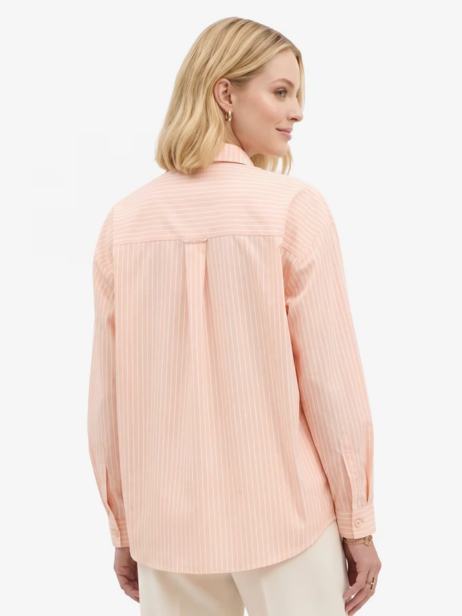 Рубашка полоса с галстуком OD-918-3 персик