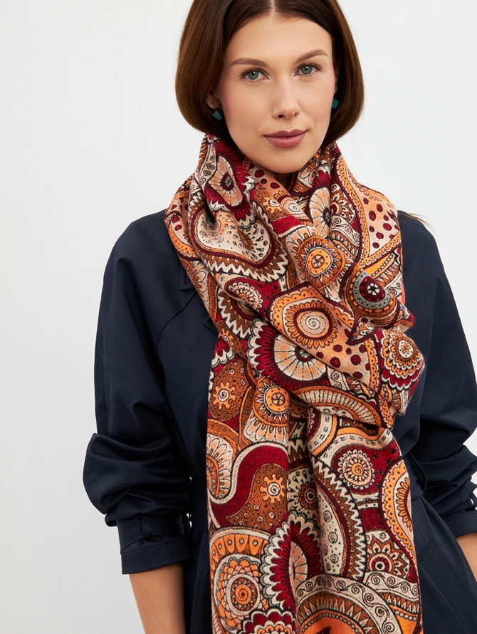 Палантин женский с авторским принтом пейсли
