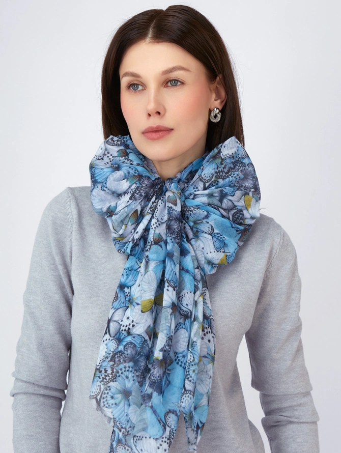 Палантин с узором "Бабочки" в стиле арт-деко KSH14-115-43