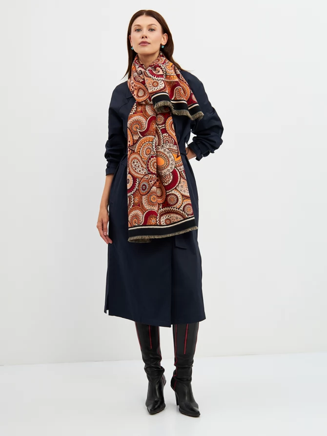 Палантин женский с авторским принтом пейсли