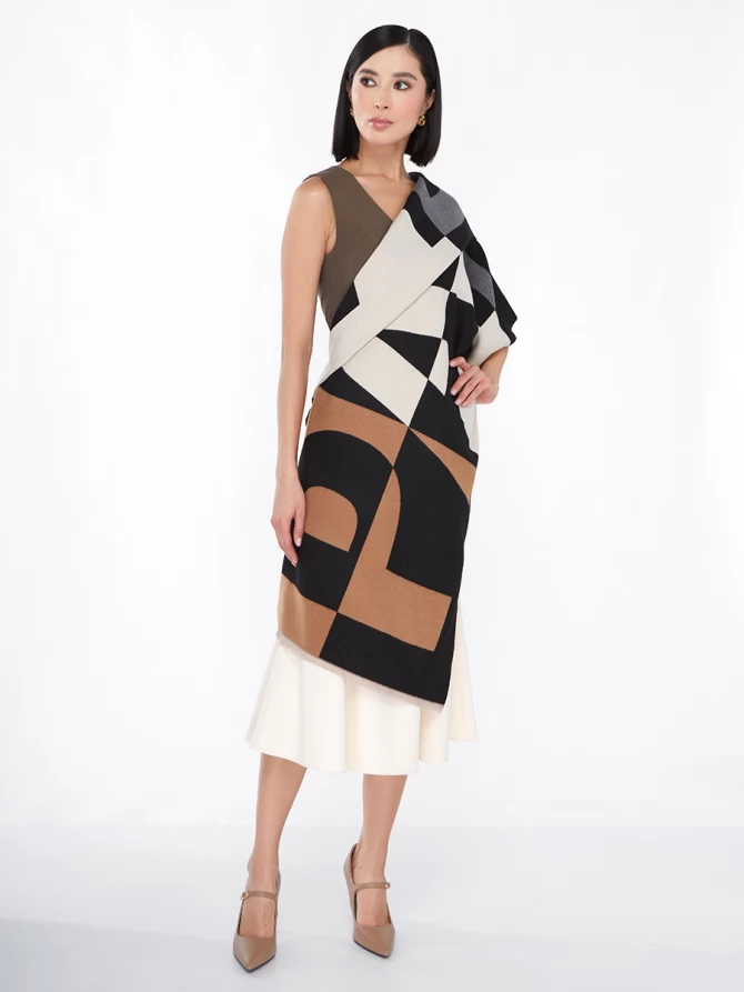 Палантин женский с геометрическим принтом