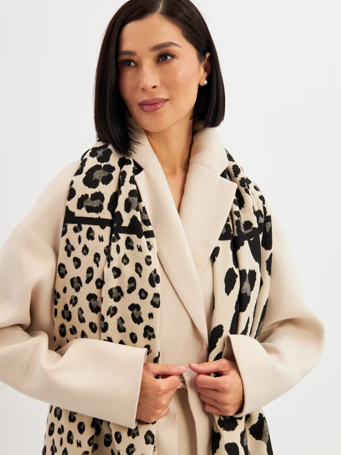 Палантин женский с леопардовым принтом