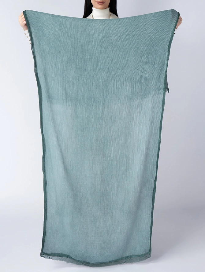 Палантин женский плиссированный в оттенке морской волны