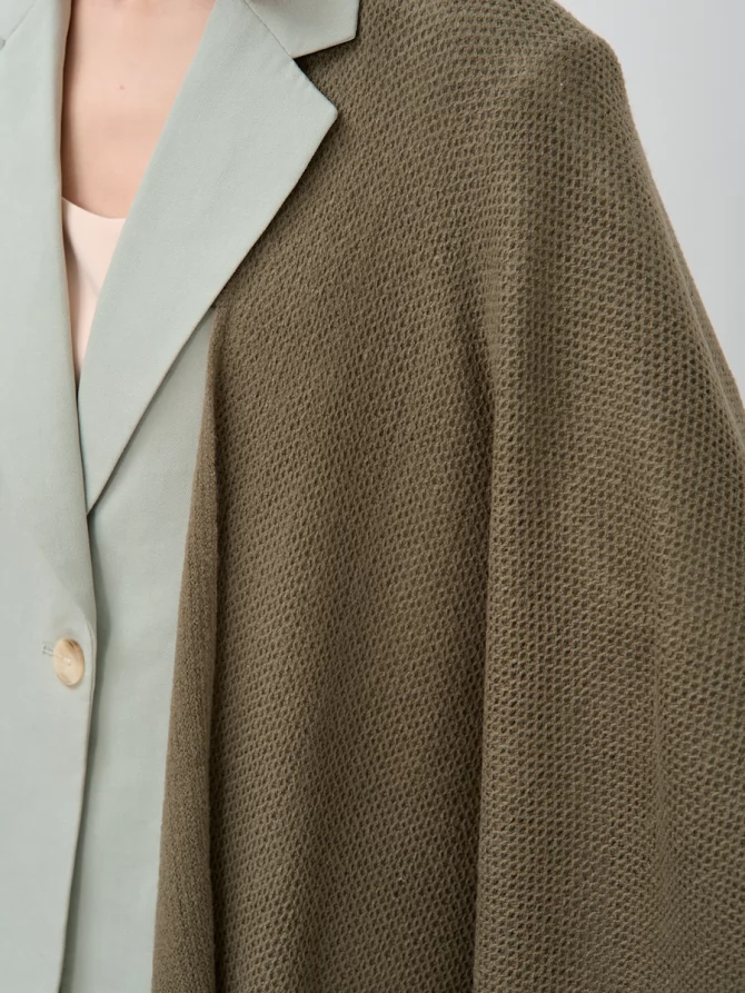 Палантин вязаный с бахромой GN-17-9