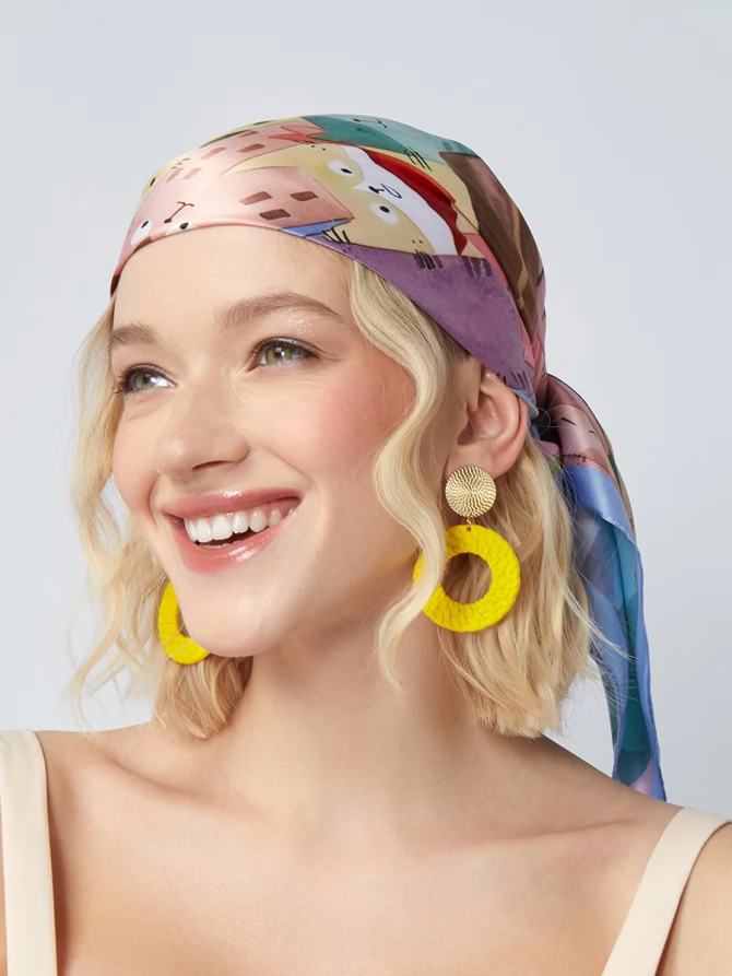 Платок женский с эксклюзивным арт-узором KSH16-67-4