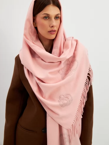 Палантин женский двусторонний с цветочным принтом RH11-20-6